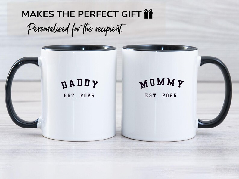 First Time Mom and Dad Mug Set New Parents Pregnancy Gift