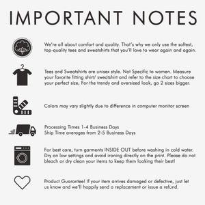 K&ouml;nnte beinhalten: Wei&szlig;er Hintergrund mit dem Text "IMPORTANT NOTES" in Schwarz. Der Text enth&auml;lt Produktinformationen, einschlie&szlig;lich Pflegehinweisen, Gr&ouml;&szlig;enangaben und einer Produktgarantie. Symbole f&uuml;r ein Hemd, ein Herz und eine Waschmaschine sind enthalten.