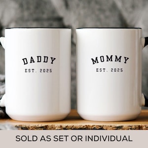 First Time Mom and Dad Mug Set New Parents Pregnancy Gift