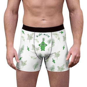 CHILL DILL Boxer Briefs, Fun Men&#39;s Underwear, Dill Lover Gift, Whimsical Boxers for Everyday Comfort, Unique Gift for Him