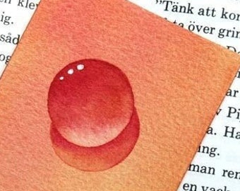 Apricot Dew Drop an Original Watercolor Painting by Artist Rita Squier - Size 2.5x3.5 inch aceo