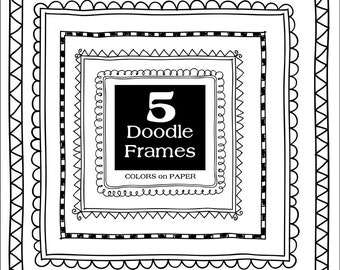 5  Digital Doodle Frames. Instant Download. Photoshop Brushes & Stamps. Personal and Limited Commercial Use.