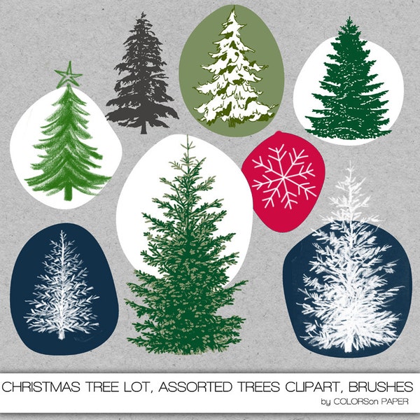 Christmas Tree Lot Clipart Etsy