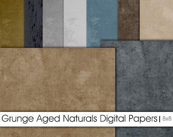 Aged Grunge Naturals. Digital Papers. Instant Download.  Digital Background Papers. 8x8. Personal and Limited Commercial Use.