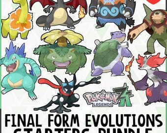 9 Shiny Alpha Starter Final Forms Evolutions Bundle Pokémon Legends Z-A PLZA ZA
