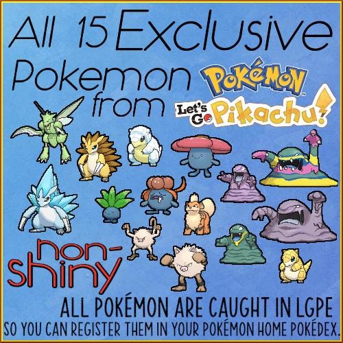 Shiny Pokemon Pokemon Let's Go Pikachu And Eevee Pokedex