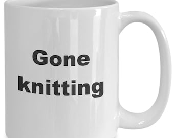 Vorbei stricken lustige Becher Geschenk für Knitter