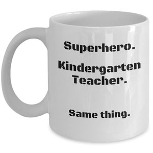 Taza de maestra de jardín de infantes de superhéroe, regalo para maestra de jardín de infantes, regalo de maestro
