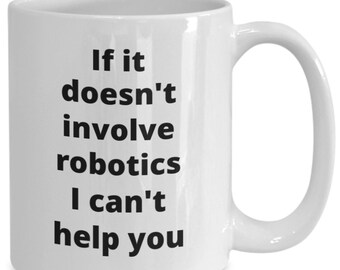 ロボット工学の専門家のコーヒーマグ。ロボット工学の学生、教師