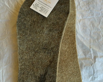 Natural Alpaca Insoles, Boot Liners, 80/20 Alpaca Wool Blend, Needle Felted on 100% Cotton Fabric