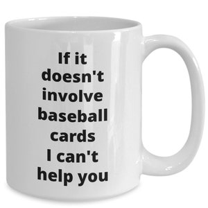 Baseball card collector coffee mug funny gift idea for sports fan