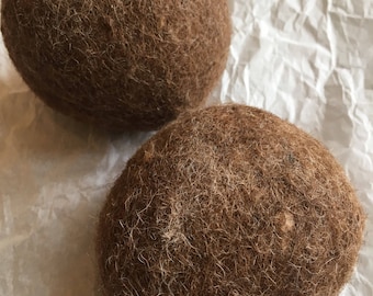 100% Eco-friendly Alpaca Dryer Balls, Large, set of 2, Natural and Sustainable