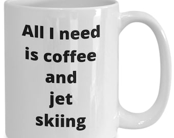 Jet skiing coffee mug funny gift idea for jet ski personal watercraft owner t-shirt travel mug