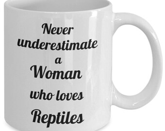 Taza para amantes de los reptiles: Mujer y reptiles