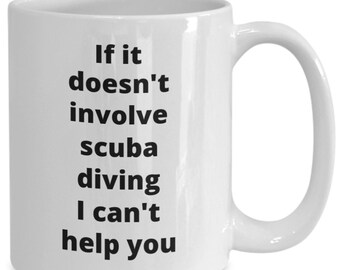 Taza de café de buceo divertida idea de regalo para profesor estudiante de buceo de aguas profundas