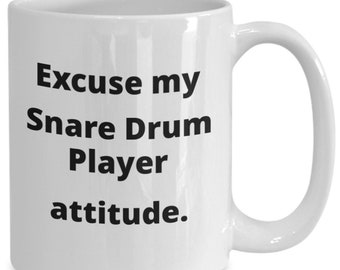 Funny snare drum player mug gift for drummer percussionist teacher student