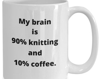 Funny Knitting Mug, Coffee Cup, Gift for Knitter, Yarn Lover, Crafter, Mom, Sister, Daughter, Friend, Girlfriend, Wife