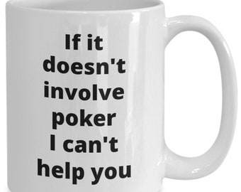 Taza de café de jugador de póquer, idea de regalo divertida para los fanáticos del distribuidor de jugadores de póquer