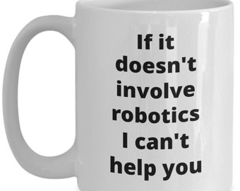 ロボット工学の専門家のコーヒーマグ。ロボット工学の学生、教師