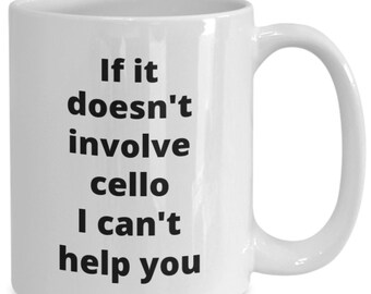 Cello player coffee mug funny gift idea for musician orchestra member teacher student