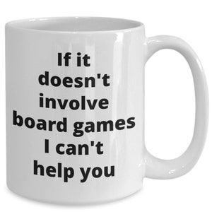 Board games coffee mug funny gift idea for chess monopoly parcheesi player