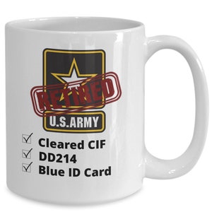 Soldier retirement coffee mug funny gift idea for army retiree birthday fathers day