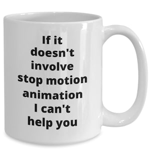 Stop motion animation coffee mug funny gift idea for claymation animator