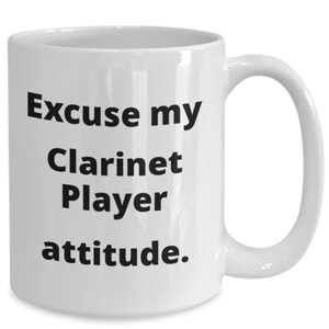 Funny clarinet player gift mug for clarinetist