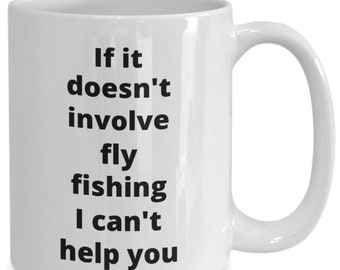 Taza de café de pesca con mosca divertida idea de regalo para pescadores