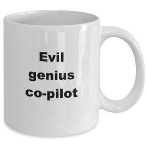 Evil genius co-pilot mug best friend gift