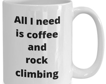 Rock climbing coffee mug funny gift idea for rock climber coffee lover