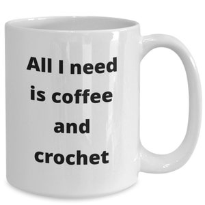 Crochet coffee mug funny gift idea for crocheter fiber artist mom sister grandma friend wife
