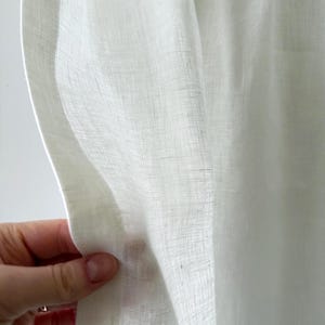 Linen Cafe Curtains, White Rod Pocket Panel, Sheer Linen Window Curtains, Custom Kitchen Curtain image 3