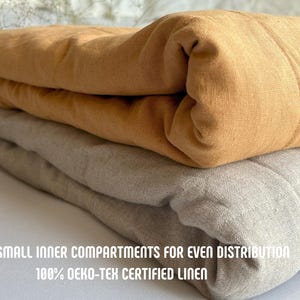 Linen weighted blanket , custom undyed linen relaxing blanket , heavy comforter , linen throw blanket , natural organic linen coverlet