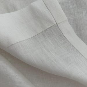 Linen Cafe Curtains, White Rod Pocket Panel, Sheer Linen Window Curtains, Custom Kitchen Curtain image 7