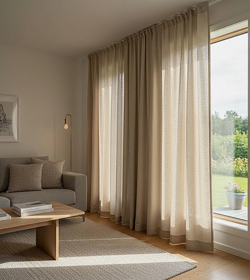 Rideau Décoration 140x245 Cm - Tissu Soie Sauvage, Ruban Curling, Prêt à Poser