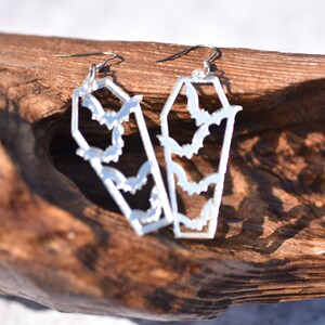 Bat coffin / Acrylic earrings / Gothic Earrings