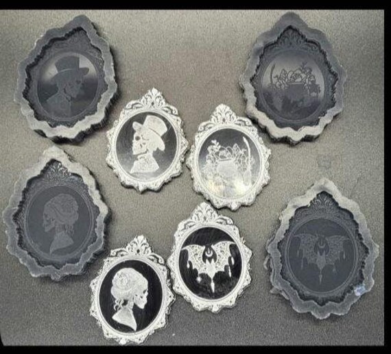 Portraits of the macabre  phone grip/ badge reel/ Keychain silicone Molds for resin - set of 4