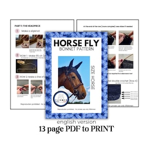 TUTORIAL in inglese / modello tutorial fai da te per cuffia anti-mosche per cavalli - PDF download immediato - principiante