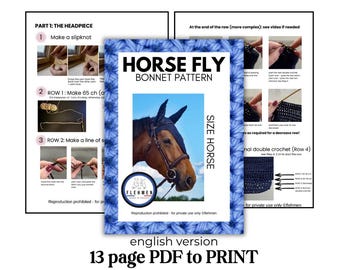 English TUTORIAL / diy HORSE fly bonnet tutorial pattern - PDF immediate download - beginner