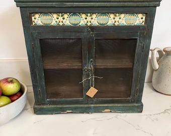 Antique Pie Cabinet with Arts & Crafts Tile and Original Hardware