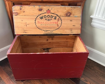 Vintage Wood's Teas & Coffee Crate – Early 1900s Advertising Box