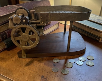 Antique Abbott Coin Counter Machine – Cast Iron NY Bank Sorter Early 1900s
