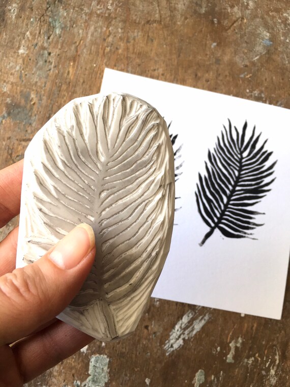 Block Printing Scrapbooking Supply Botanical Unmounted Hand Carved