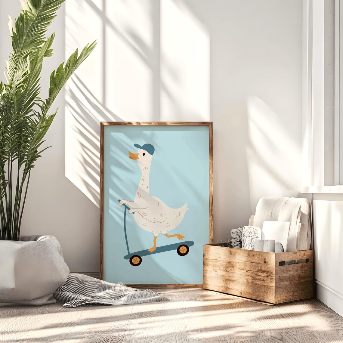 Silly Goose Wall Art, Farm Animal Printable, Cute Goose Poster, Fun ...