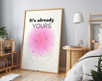 Manifestation Art Print, Affirmation Wall Decor (Digital Download)