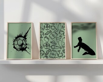 Jungen Wandkunst Salbei grün, Teenager druckbare Wandkunst, Fußball Wandkunst, Fußball Drucke, Spielzimmer Dekor, Fußball Printables, Fußball Poster