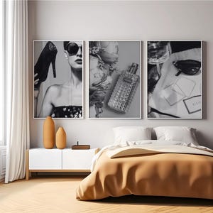 Set of 3 Luxury Fashion Prints, Printable Wall Art, Luxury Fashion Wall Art, Designer Posters, Set of 3 Black & White Prints, Fashion Poster