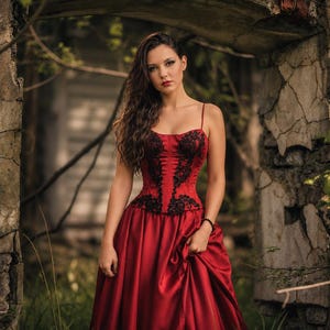 moulin rouge prom dresses Moulin Rouge Satine Red Satin Dress Nicole Kidman Eveing Prom Dress Hoprom