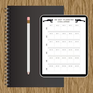 30 Day Plank Challenge Tracker: Printable Fitness Exercise Log (PDF Download
